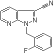 structure of CAS# 256376-65-5, 1-(2-Fluorobenzyl)-1H-pyrazolo[3,4-b]pyridine-3-carbonitrile