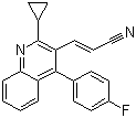 structure of CAS# 256431-72-8, (E)-3-[2-Cyclopropyl-4-(4-fluorophenyl)-3-quinolinyl]-2-propenenitrile