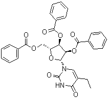 structure of CAS# 25692-02-8, 5-Ethyl-2',3',5'-tri-O-benzoyluridine