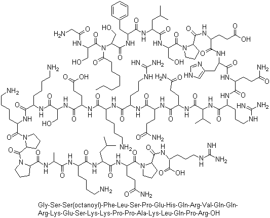structure of CAS# 258279-04-8, Ghrelin human