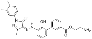 CAS # 2587607-84-7, Eltrombopag Olamine impurity 08, 2-Aminoethyl (Z)-3'-(2-(1-(3,4-dimethylphenyl)-3-methyl-5-oxo-1,5- dihydro-4H-pyrazol-4-ylidene)hydrazineyl)-2'-hydroxy-[1,1'-biphenyl]-3-carboxylate