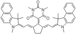 CAS # 259133-57-8 (219537-53-8), 2,4,6(1H,3H,5H)-5-[2,5-Bis[2-(1,3-dihydro-1,1,3-trimethyl-2H-benz[e]indol-2-ylidene)ethylidene]cyclopentylidene]-1,3-dimethylpyrimidinetrione