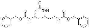 structure of CAS# 259195-59-0, (3S)-3,7-Bis[[(phenylmethoxy)carbonyl]amino]heptanoic acid
