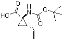 (1R,2S)-1-(叔丁氧羰基氨基)-2-乙烯基环丙烷甲酸分子结构 (CAS 259221-77-7)