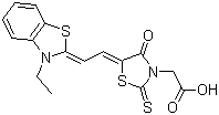 CAS 登录号：25962-03-2, [5-[2-(3-乙基-3H-苯并噻唑-2-亚基)乙亚基]-4-氧代-2-硫酮噻唑烷-3-基]乙酸