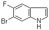 structure of CAS# 259860-08-7, 6-Bromo-5-fluoro-1H-indole