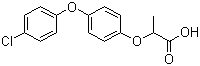 2-(4-(4-氯苯氧基)苯氧基)丙酸分子结构 (CAS 26129-32-8)