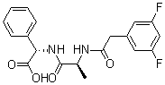 (2S)-N-[(3,5-二氟苯基)乙酰基]-L-丙氨酰基-2-苯基-甘氨酸分子结构 (CAS 263162-50-1)