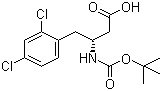 structure of CAS# 269396-53-4, Boc-(R)-3-Amino-4-(2,4-dichlorophenyl)butyric acid