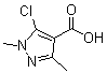 5-氯-1,3-二甲基-4-吡唑羧酸分子结构 (CAS 27006-82-2)