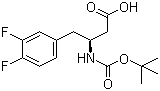 N-叔丁氧羰基-(S)-3-氨基-4-(3,4-二氟苯基)丁酸分子结构 (CAS 270063-54-2)