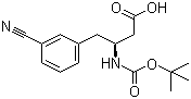 structure of CAS# 270065-86-6, Boc-(S)-3-Amino-4-(3-cyanophenyl)butyric acid