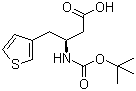 structure of CAS# 270263-00-8, N-叔丁氧羰基-(S)-3-氨基-4-(3-噻吩基)丁酸