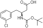 structure of CAS# 270596-39-9, Boc-(S)-3-Amino-4-(3-chlorophenyl)butyric acid
