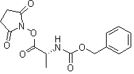 structure of CAS# 27167-53-9, N-[(Phenylmethoxy)carbonyl]-D-alanine 2,5-dioxo-1-pyrrolidinyl ester