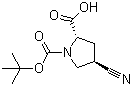 structure of CAS# 273221-94-6, (2S,4R)-1-(tert-Butoxycarbonyl)-4-cyanopyrrolidine-2-carboxylic acid