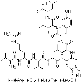CAS # 274257-39-5, L-Valyl-L-arginyl-L-isoleucylglycyl-L-histidyl-L-leucyl-L-tyrosyl-L-isoleucyl-L-leucine