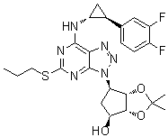 structure of CAS# 274693-49-1, Deshydroxyethoxy-2,3-O-(dimethylmethylene) Ticagrelor