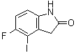 structure of CAS# 275386-75-9, 5-Fluoro-1,3-dihydro-4-iodo-2H-indol-2-one