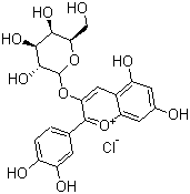 structure of CAS# 27661-36-5, Cyanidin 3-galactoside chloride