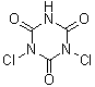 二氯异氰脲酸分子结构 (CAS 2782-57-2)