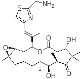 CAS # 280578-49-6, 21-Aminoepothilone B, (1S,3S,7S,10R,11S,12S,16R)-3-[(1E)-2-[2-(Aminomethyl)-4-thiazolyl]-1-methylethenyl]-7,11-dihydroxy-8,8,10,12,16-pentamethyl-4,17-dioxabicyclo[14.1.0]heptadecane-5,9-dione