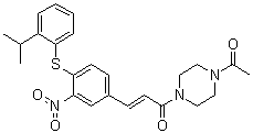 structure of CAS# 280749-17-9, (2E)-1-(4-Acetyl-1-piperazinyl)-3-[4-[[2-(1-methylethyl)phenyl]thio]-3-nitrophenyl]-2-propen-1-one