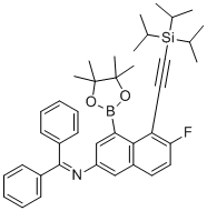 CAS 登录号：2816821-08-4, N-(二苯基亚甲基)-6-氟-4-(4,4,5,5-四甲基-1,3,2-二氧杂硼杂环戊烷-2-基)-5-((三异丙基硅基)乙炔基)萘-2-胺
