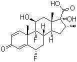 structure of CAS# 28416-82-2, 6,9-二氟-11,17-二羟基-16-甲基-3-氧代雄甾-1,4-二烯-17-羧酸