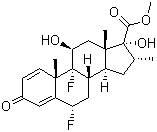 (6a,11b,16a,17a)-6,9-Difluoro-11,17-dihydroxy-16-methyl-3-oxoandrosta-1,4-diene-17-carboxylic acid methyl ester molecular structure (CAS 28416-84-4)