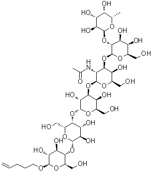 CAS # 284663-02-1, 4-Pentenyl O-6-deoxy-alpha-L-galactopyranosyl-(1→2)-O-beta-D-galactopyranosyl-(1→3)-O-2-(acetylamino)-2-deoxy-beta-D-galactopyranosyl-(1→3)-O-alpha-D-galactopyranosyl-(1→4)-O-beta-D-galactopyranosyl-(1→4)-beta-D-glucopyranoside