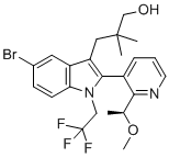 CAS # 2865162-15-6, (S)-3-(5-bromo-2-(2-(1-methoxyethyl)pyridin-3-yl)-1-(2,2,2-trifluoroethyl)-1H-indol-3-yl)-2,2-dimethylpropan-1-ol