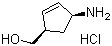 structure of CAS# 287717-44-6, (1R,4S)-4-Aminocyclopentene-1-methanol hydrochloride