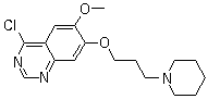 structure of CAS# 288383-71-1, 4-Chloro-6-methoxy-7-(3-piperidinopropoxy)quinazoline
