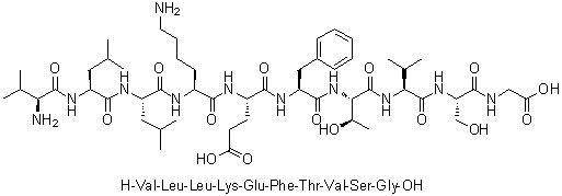 CAS # 289722-50-5, L-Valyl-L-leucyl-L-leucyl-L-lysyl-L-alpha-glutamyl-L-phenylalanyl-L-threonyl-L-valyl-L-serylglycine