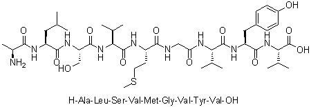 L-丙氨酰-L-亮氨酰-L-丝氨酰-L-缬氨酰-L-蛋氨酰甘氨酰-L-缬氨酰-L-酪氨酰-L-缬氨酸分子结构 (CAS 289904-22-9)