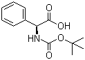 N-叔丁氧羰基-L-alpha-苯基甘氨酸分子结构 (CAS 2900-27-8)