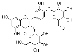 槲皮素 3,4'-二葡糖甙分子结构 (CAS 29125-80-2)