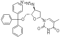 3'-叠氮基-3'-脱氧-5'-O-三苯甲基胸苷分子结构 (CAS 29706-84-1)