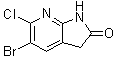 structure of CAS# 297757-11-0, 5-Bromo-6-chloro-1,3-dihydro-2H-pyrrolo[2,3-b]pyridin-2-one