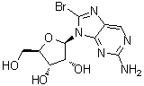 CAS # 3001-47-6, 2-Amino-8-bromo-9-beta-D-ribofuranosyl-9H-purine