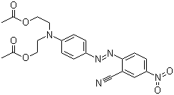 CAS # 30124-94-8, Disperse Red 82, C.I. 11140, 2-[[4-[Bis[2-(acetyloxy)ethyl]amino]phenyl]azo]-5-nitrobenzonitrile
