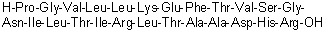 CAS 登录号：302897-83-2, L-脯氨酰甘氨酰-L-缬氨酰-L-亮氨酰-L-亮氨酰-L-赖氨酰-L-alpha-谷氨酰-L-苯丙氨酰-L-苏氨酰-L-缬氨酰-L-丝氨酰甘氨酰-L-天冬氨酰胺酰-L-异亮氨酰-L-亮氨酰-L-苏氨酰-L-异亮氨酰-L-精氨酰-L-亮氨酰-L-苏氨酰-L-丙氨酰-L-丙氨酰-L-alpha-天冬氨酰-L-组氨酰-L-精氨酸
