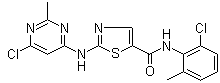 structure of CAS# 302964-08-5, N-(2-氯-6-甲基苯基)-2-[(6-氯-2-甲基-4-嘧啶基)氨基]-5-噻唑甲酰胺