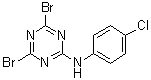 CAS # 30357-83-6, 2,4-Dibromo-6-(p-chloroanilino)-s-triazine, 4,6-Dibromo-N-(4-chlorophenyl)-1,3,5-triazin-2-amine