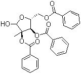 2,3,5-三苯甲酰氧基-2-C-甲基-D-呋喃核糖分子结构 (CAS 30361-17-2)