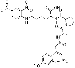 CAS 登录号：305336-82-7, N-[2-(7-甲氧基-2-氧代-2H-1-苯并吡喃-4-基)乙酰基]-L-丙氨酰-L-脯氨酰-N6-(2,4-二硝基苯基)-L-赖氨酸
