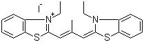 structure of CAS# 3065-79-0, 3,3'-Diethyl-9-methylthiacarbocyanine iodide