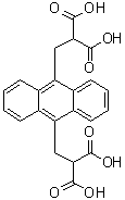 structure of CAS# 307554-62-7, alpha9,alpha10-Dicarboxy-9,10-anthracenedipropanoic acid