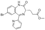 CAS # 308242-23-1, Methyl (S)-3-(7-bromo-2-oxo-5-(pyridin-2-yl)-2,3-dihydro-1H-benzo(e)(1,4)diazepin-3-yl)propanoate, methyl 3-[(3S)-7-bromo-2-oxo-5-pyridin-2-yl-1,3-dihydro-1,4-benzodiazepin-3-yl]propanoate